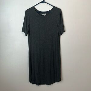 Soft gray t-shirt dress. Incredibly cozy!